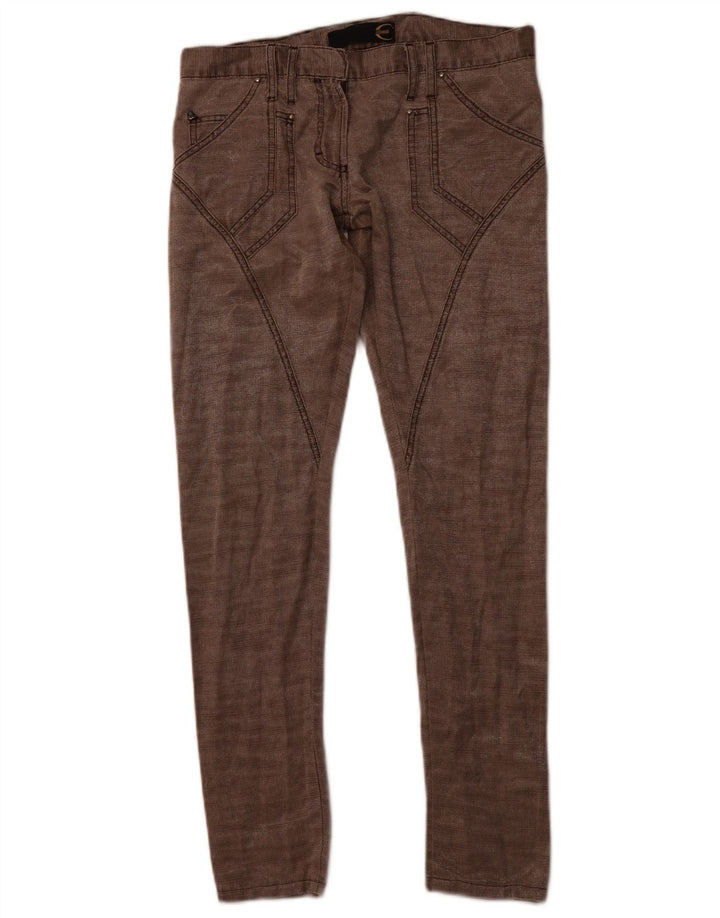 JUST CAVALLI Pantalon décontracté slim pour femme IT 40 Small W30 L30 Marron Coton