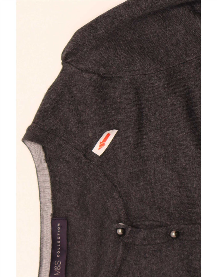 Marks & Spencer Pull Cardigan Femme UK 8 Small Gris Viscose