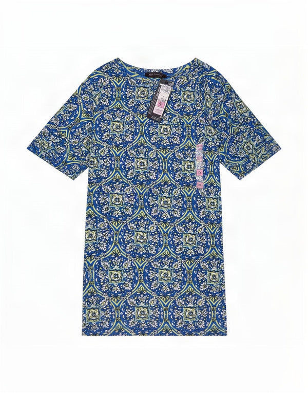 Marks & Spencer T-Shirt Femme Top UK 22 3XL Bleu Floral Coton