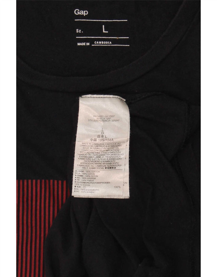 Gap T-Shirt Graphique Homme Haut Large Bleu Marine Coton