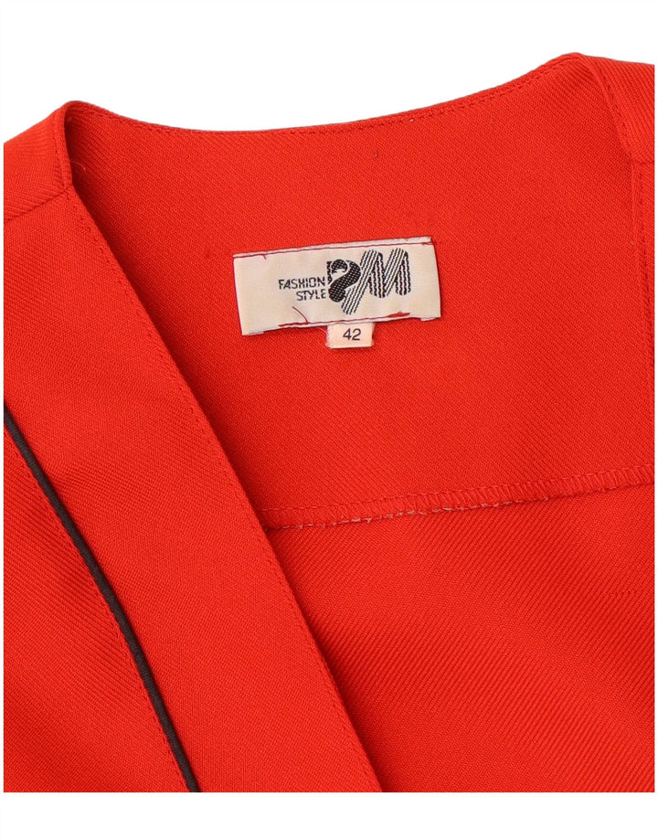 Veste Blazer Ouverte Femme Vintage IT 42 Rayé Rouge Moyen
