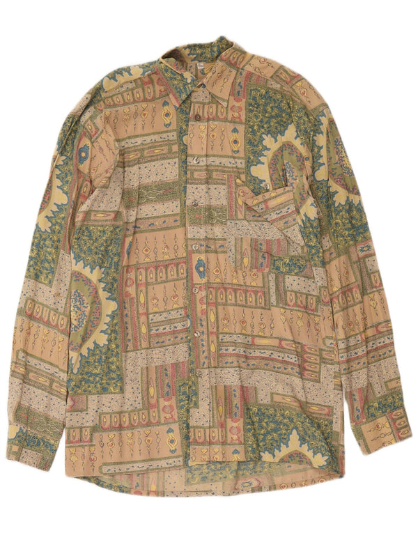 Angelo Litrico Chemise Homme Taille 37/38 Petit Beige Paisley Viscose