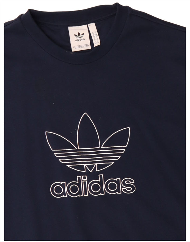 ADIDAS Sweat-shirt graphique pour homme XL en coton bleu marine