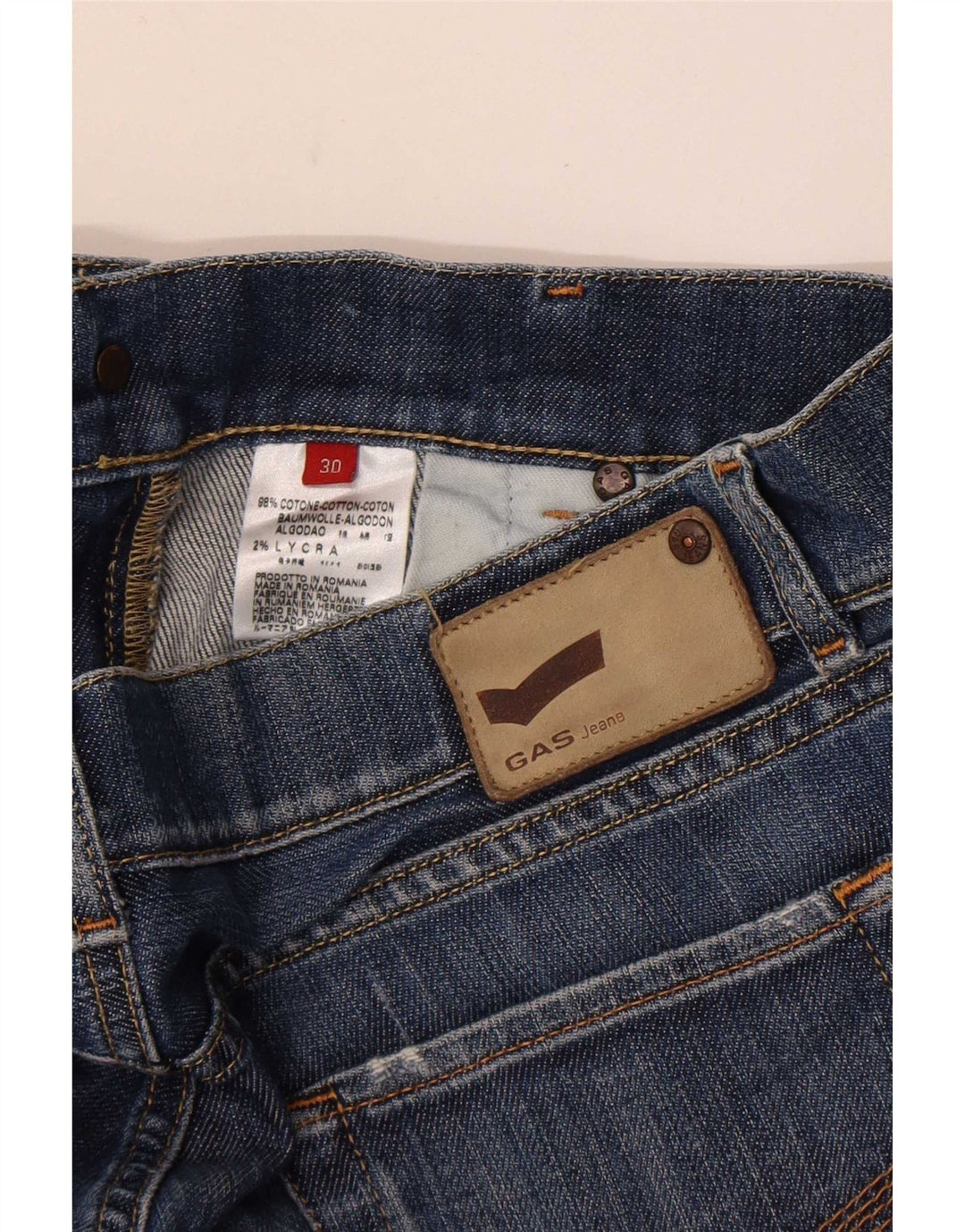 Gas Jean Bootcut Femme W30 L32 Bleu Coton