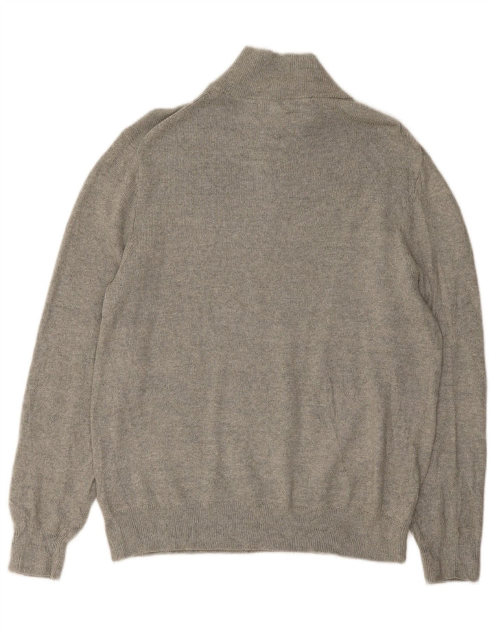 J. Crew Pull à col zippé pour homme Grand coton gris