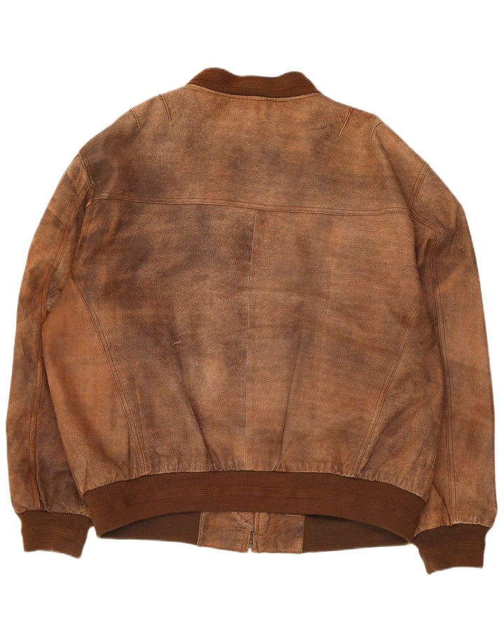 veste en cuir homme vintage UK 42 XL Cuir Marron