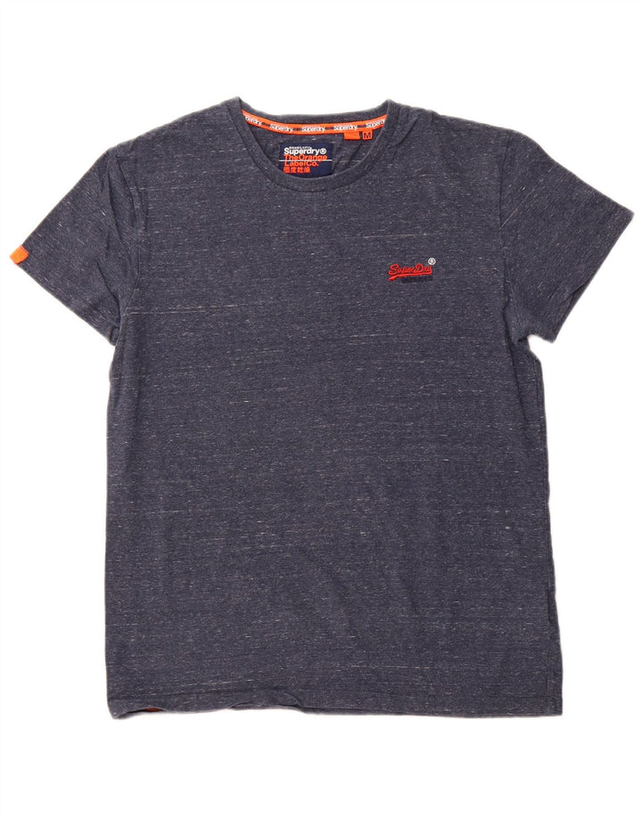 SUPERDRY Homme T-Shirt Top Bleu Marine Moucheté Coton