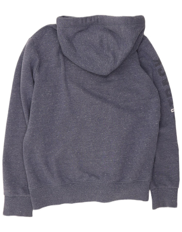 Superdry Pull à capuche zippé graphique pour homme 2XL en coton moucheté bleu