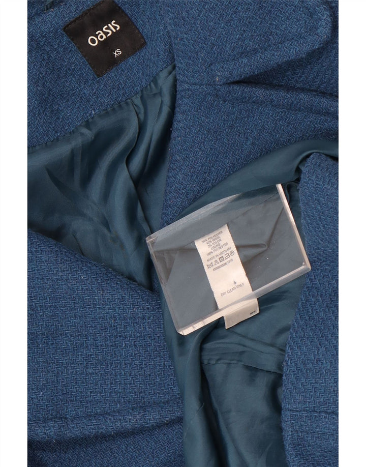 Oasis Manteau Double Boutonnage Femme UK 6 XS Bleu Polyester