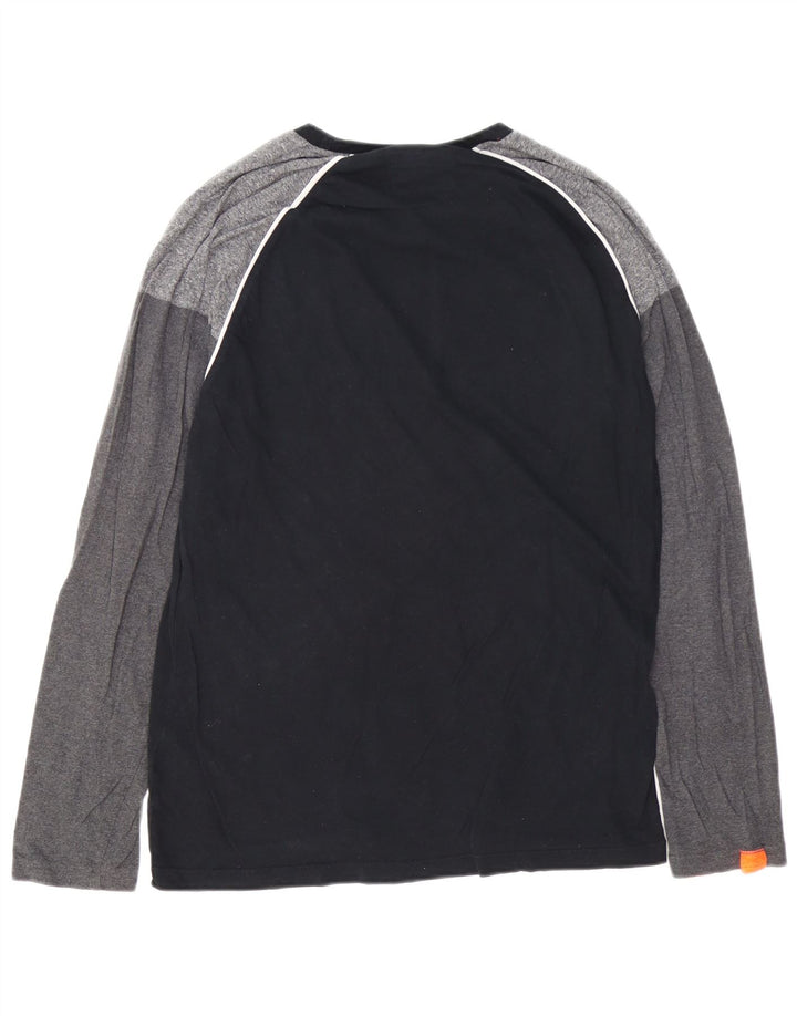 SUPERDRY Haut Homme Manches Longues Large Noir Colourblock Coton