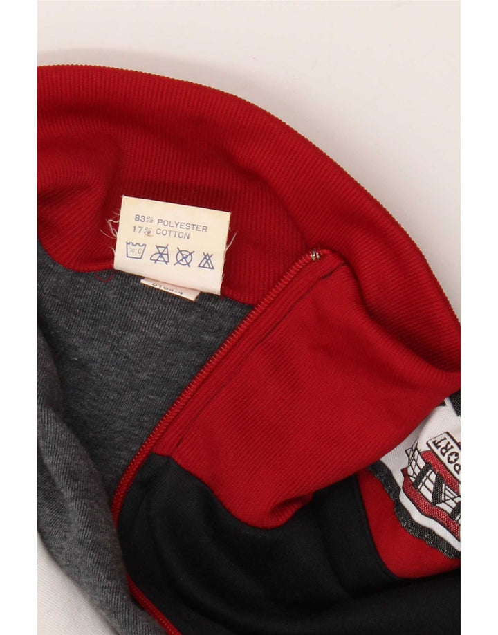 Jako Mens Graphic Survêtement Top Veste Grand Rouge Colourblock Années 90