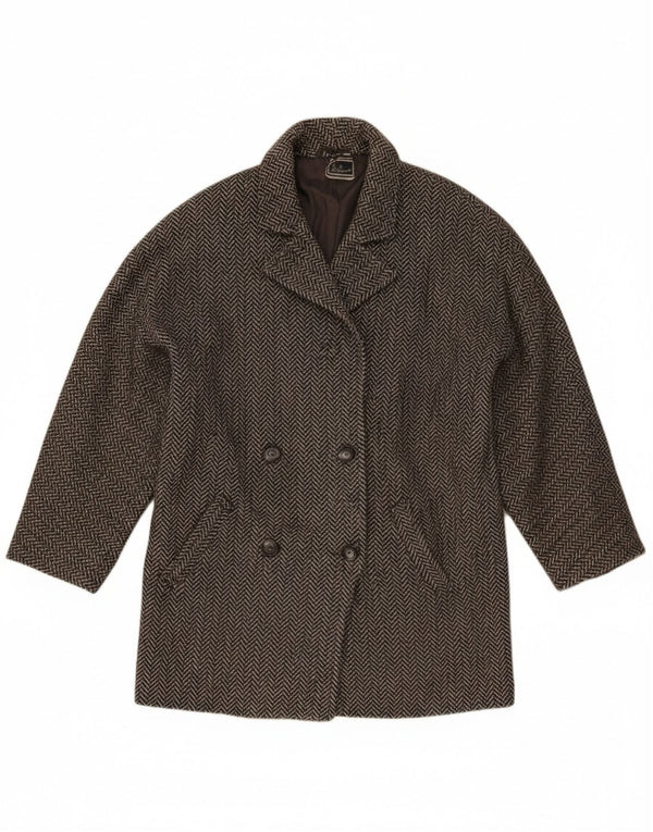 Luisa Spagnoli Veste blazer pour femme UK 12 Gris moyen à chevrons