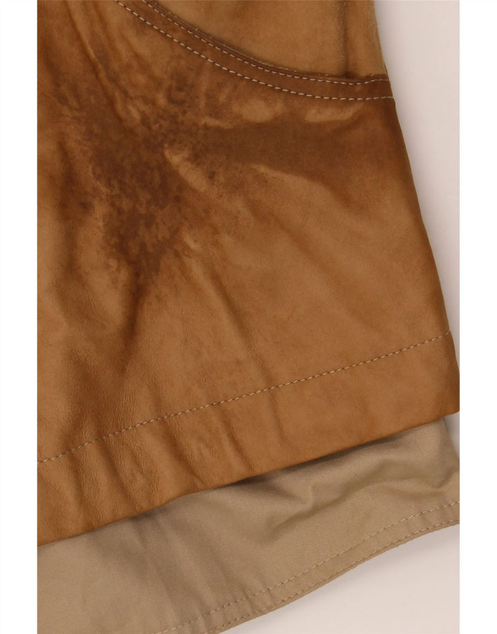 BELFE Veste Coupe Ample Femme IT 44 Cuir Colorblock Beige Moyen