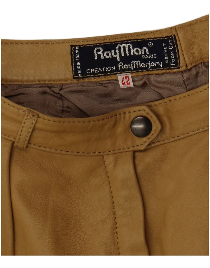 RAY MARJORY Pantalon en cuir chevillé pour femme IT 42 Medium W28 L30 Kaki
