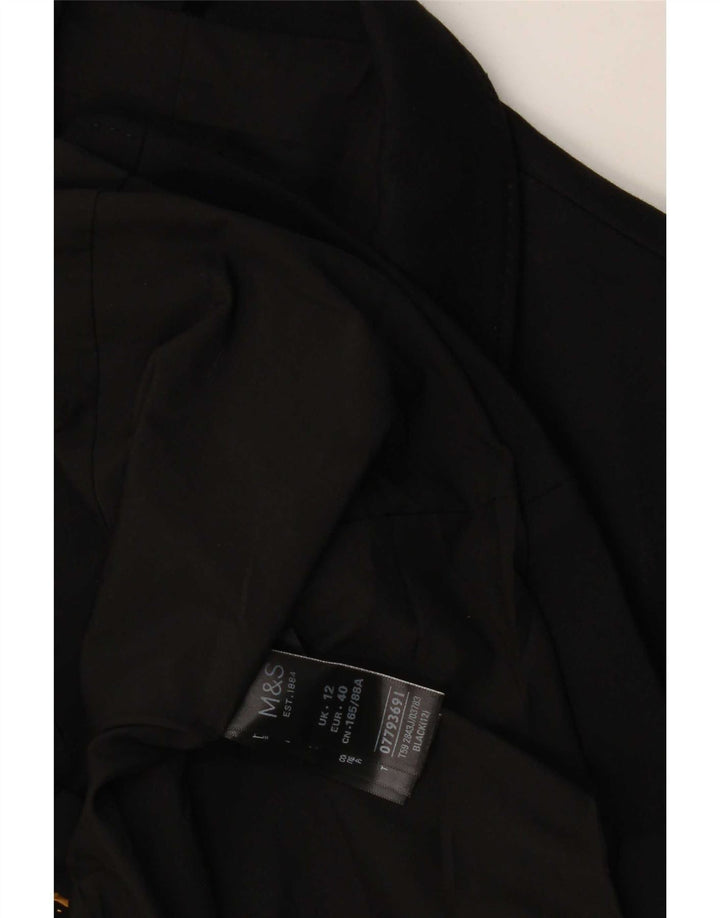 Marks & Spencer Veste blazer à 2 boutons pour femme UK 12 Viscose noire moyenne