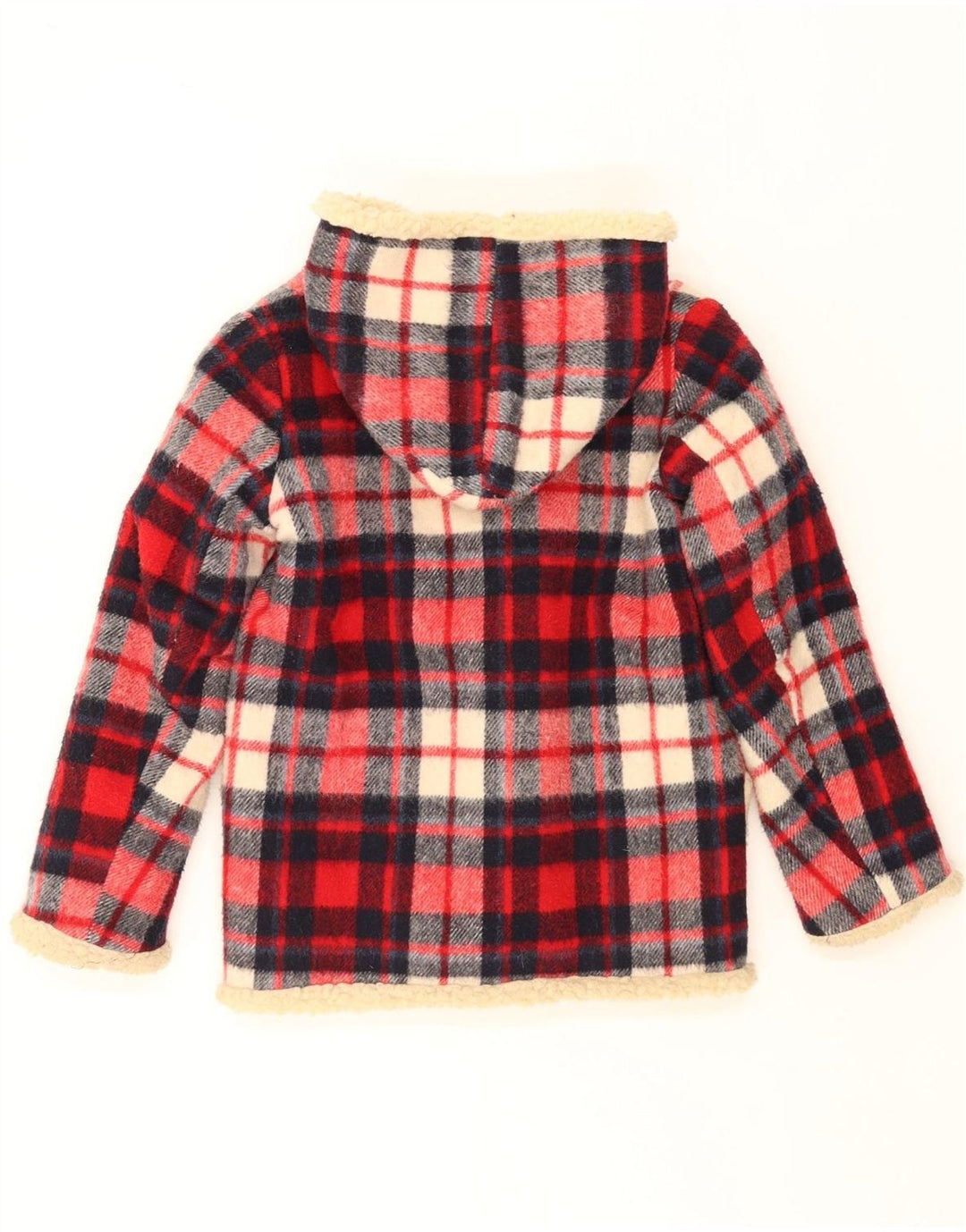 SIMONE Duffle-coat à capuche Sherpa fille 9-10 ans carreaux rouges