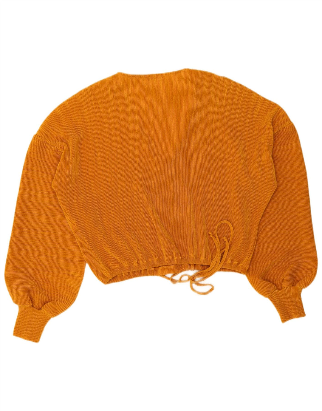 Zara Womens Trafaluc Crop Batwing Blouse Top UK 14 Orange Moyen Polyester