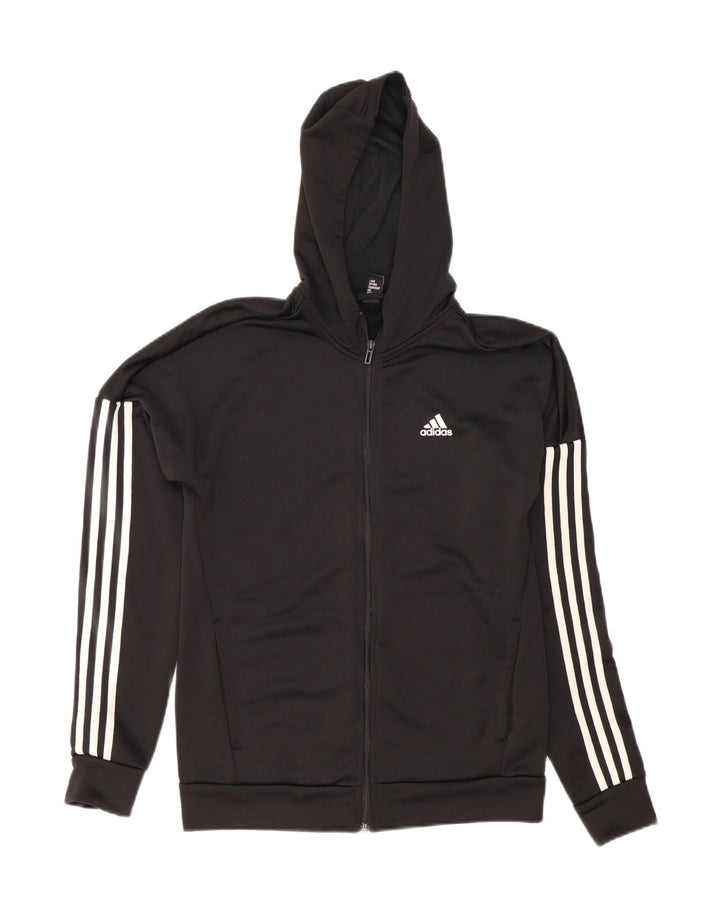 Adidas Pull à capuche zippé pour homme UK 38/40 Polyester noir moyen