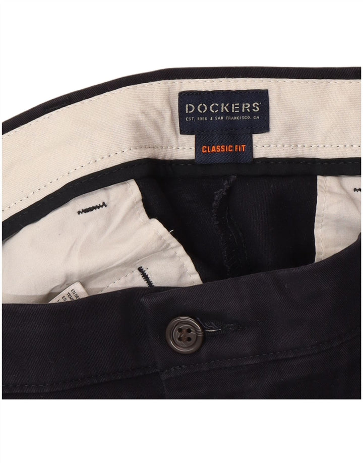 DOCKERS Pantalon Chino Coupe Classique Homme W34 L30 Bleu Marine Coton Classique