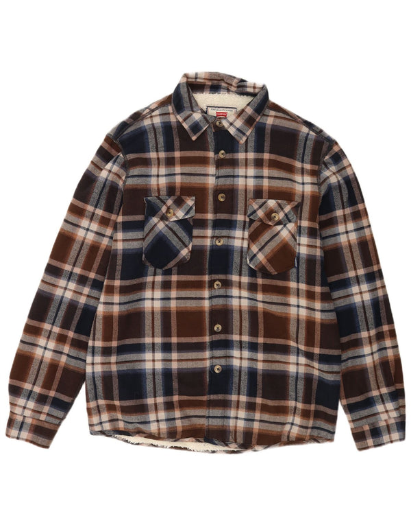 Carrera Mens Lumberjack Flannel Shirt Medium Brown Check