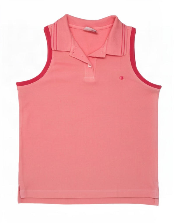 Champion Polo sans manches pour femme UK 14 Large Rose Coton