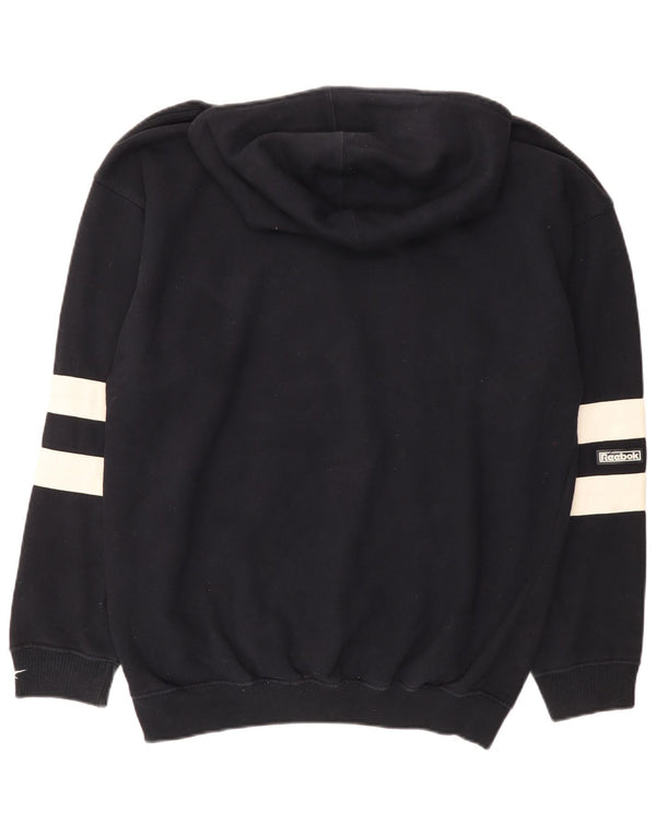 Reebok Pull à capuche graphique pour homme en coton color block Noir Large