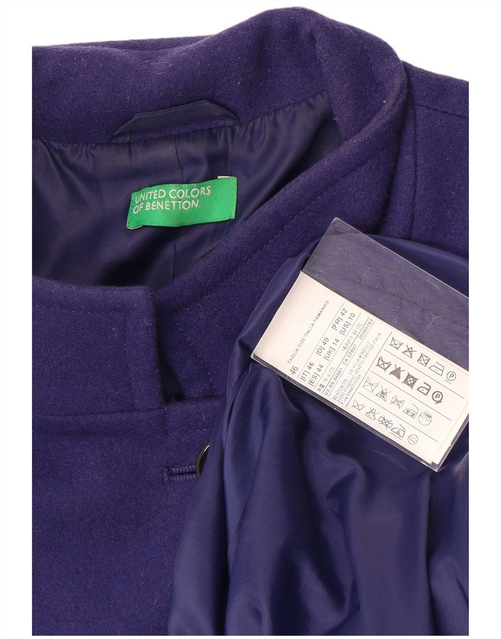 Benetton Pardessus Femme UK 14 Large Violet Laine