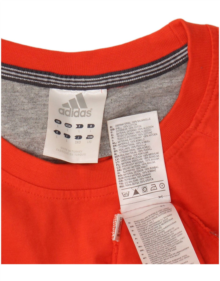 Adidas T-Shirt Homme Haut Large Orange Coton