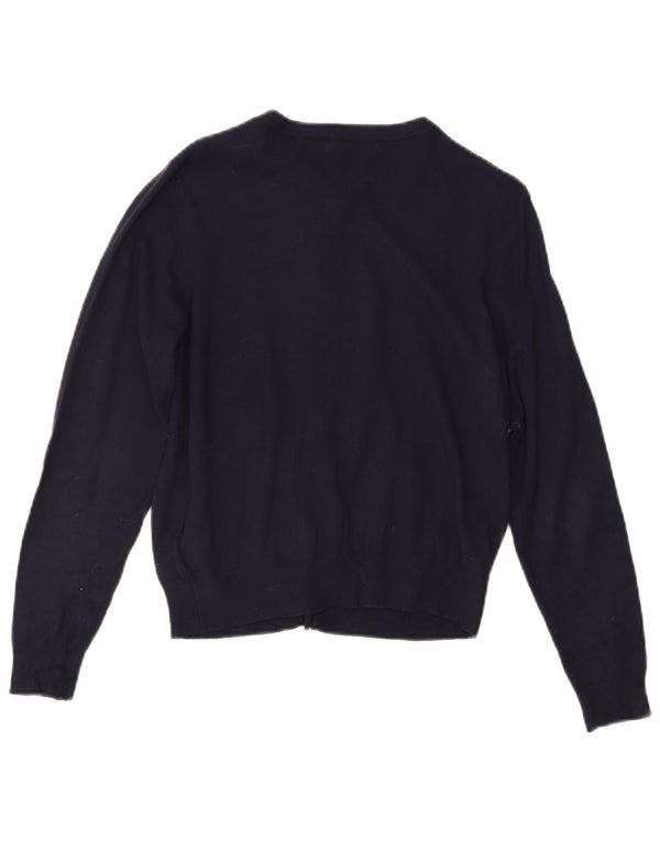 Marks & Spencer Pull Cardigan pour Femme UK 14 Large Bleu Marine Viscose