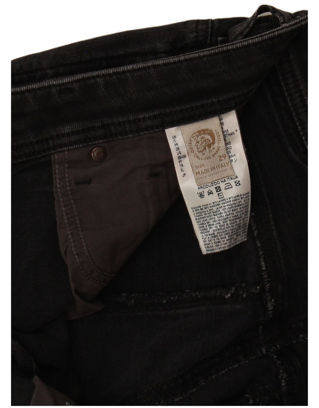 Jean Droit Femme Diesel W29 L26 Gris Coton