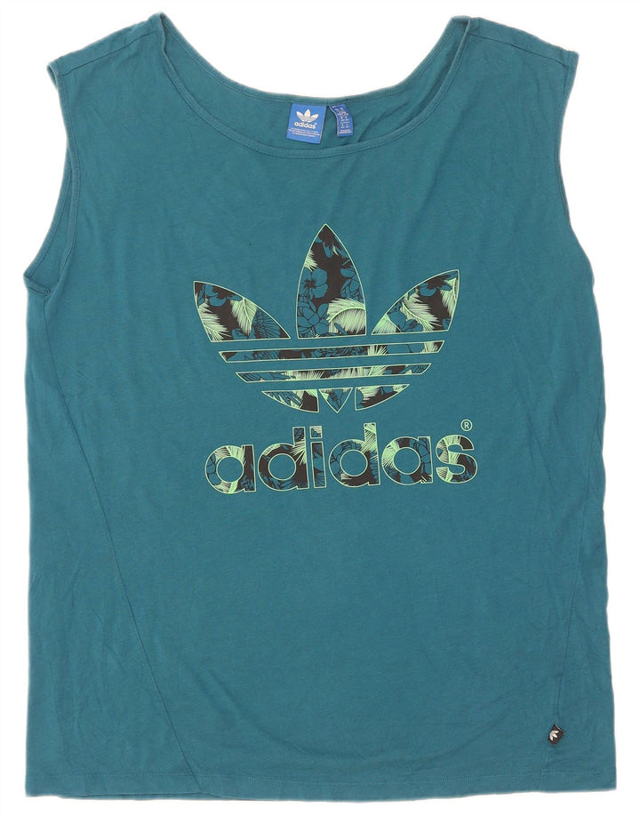 Adidas Débardeur graphique pour femme UK 14 Bleu moyen