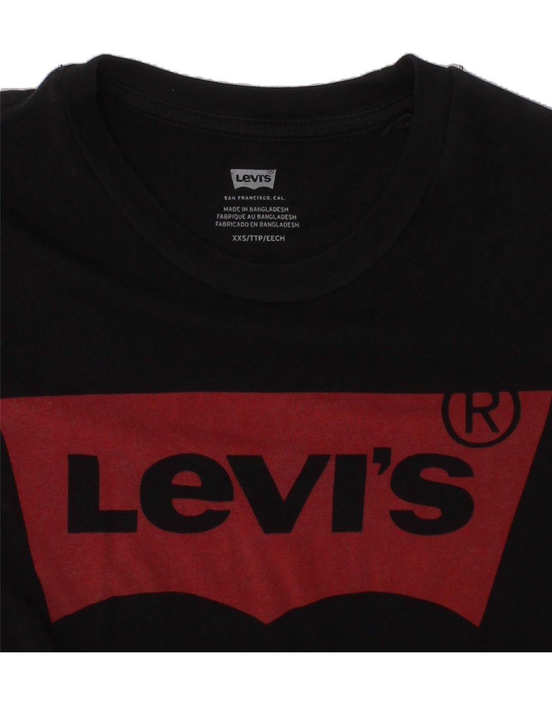LEVI'S Womens Graphic T-Shirt Top UK 2 2XS Black Vintage Levi's and Second-Hand Levi's from Messina Hembry 