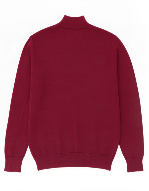 Jack Wills Pull à col zippé pour homme en coton bordeaux Taille L
