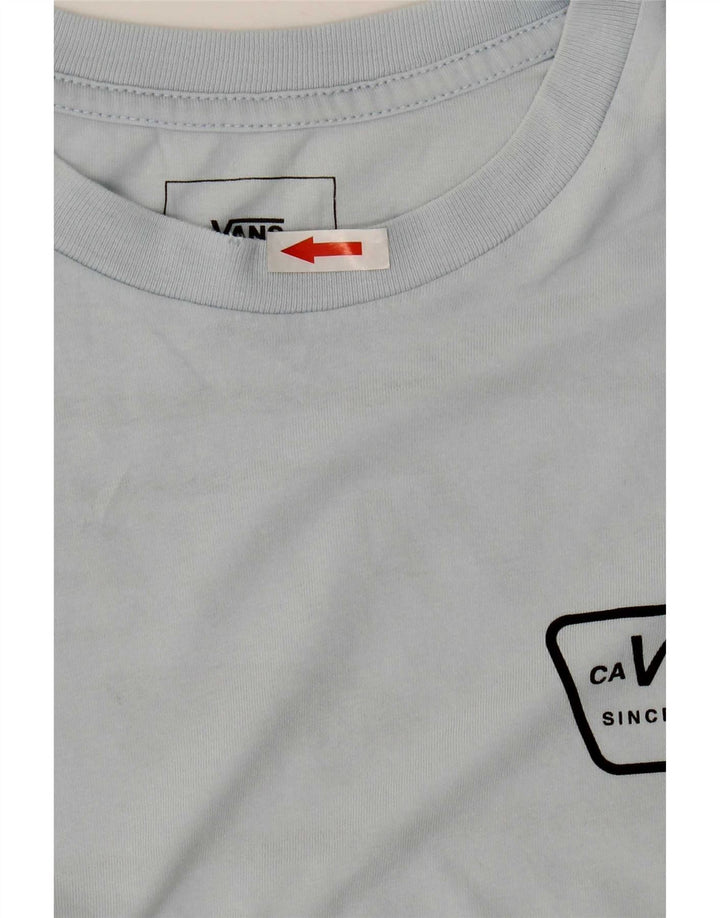 Vans T-shirt graphique ajusté sur mesure pour homme, petit, bleu, coton