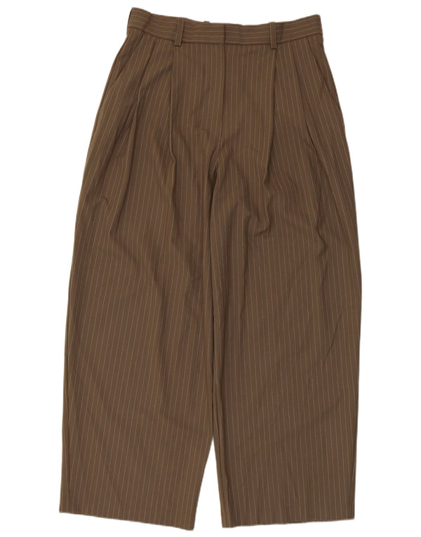 Marks & Spencer Pantalon Chino Femme UK 14 Large W32 L29 Marron Rayé