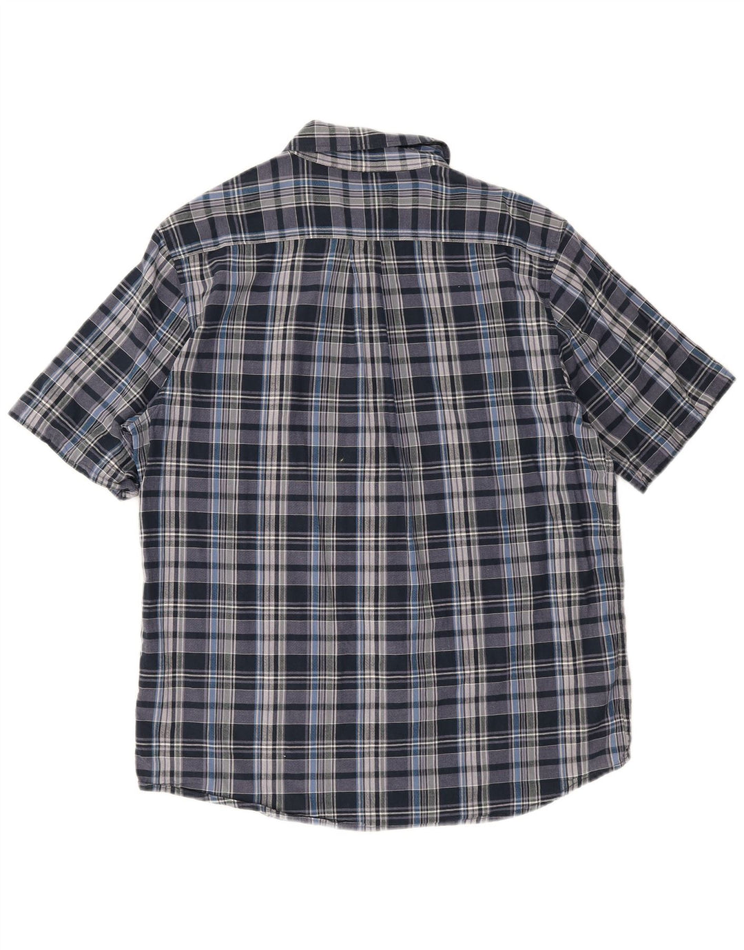 Woolrich Chemise à manches courtes pour hommes, coupe régulière, en coton à carreaux bleus