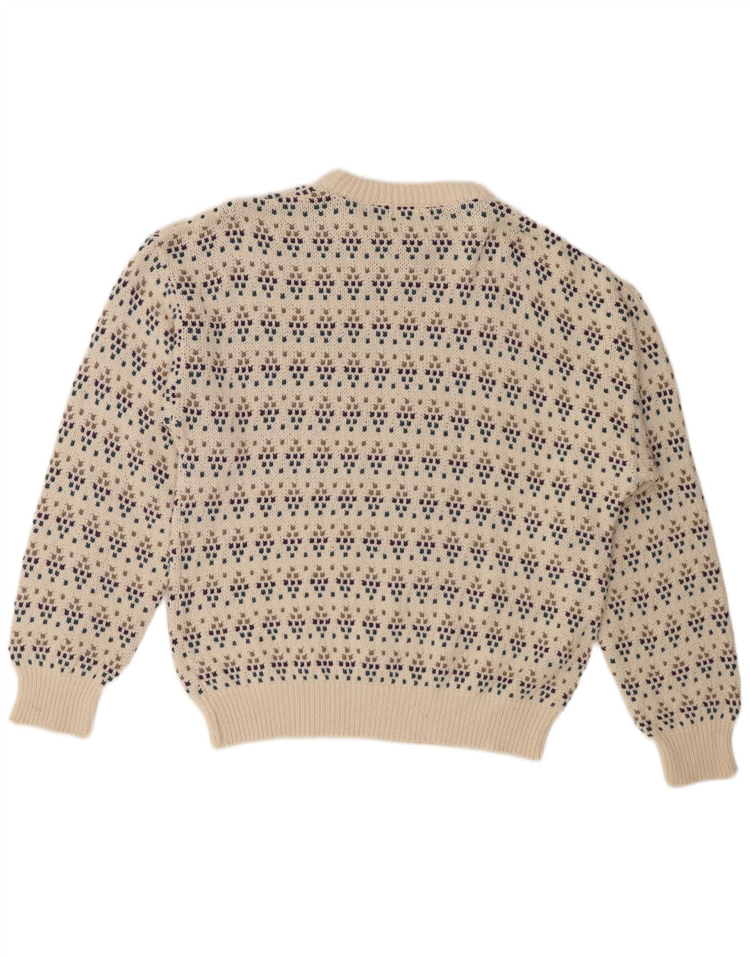 Eddie Bauer Pull à col rond pour homme en coton à pois blanc cassé