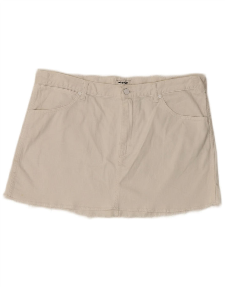 Wrangler Mini jupe en jean pour femme W36 en coton blanc