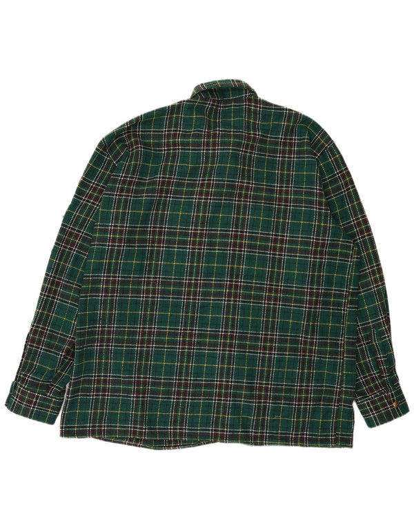 vintage Mens Overshirt Flanelle Chemise 2XL Vert Check