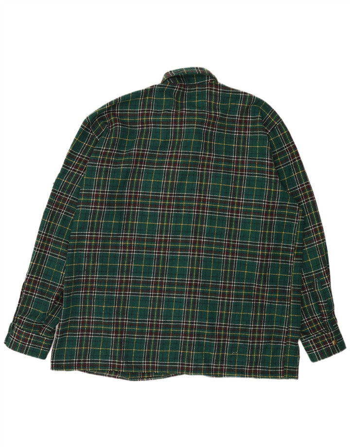 vintage Mens Overshirt Flanelle Chemise 2XL Vert Check