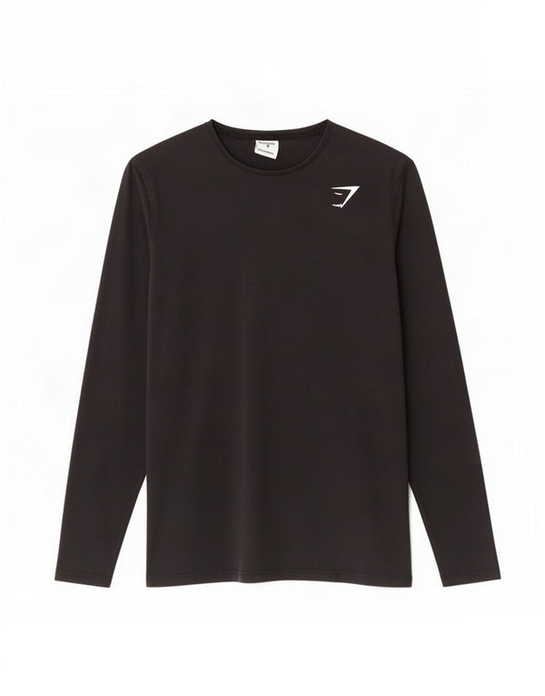 Gymshark Mens Top Long Sleeve Medium Black Cotton