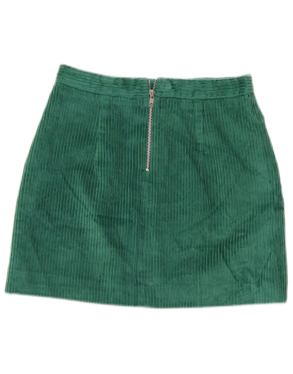 Jack Wills Mini jupe en velours côtelé pour femme UK 10 Small W28 Coton vert