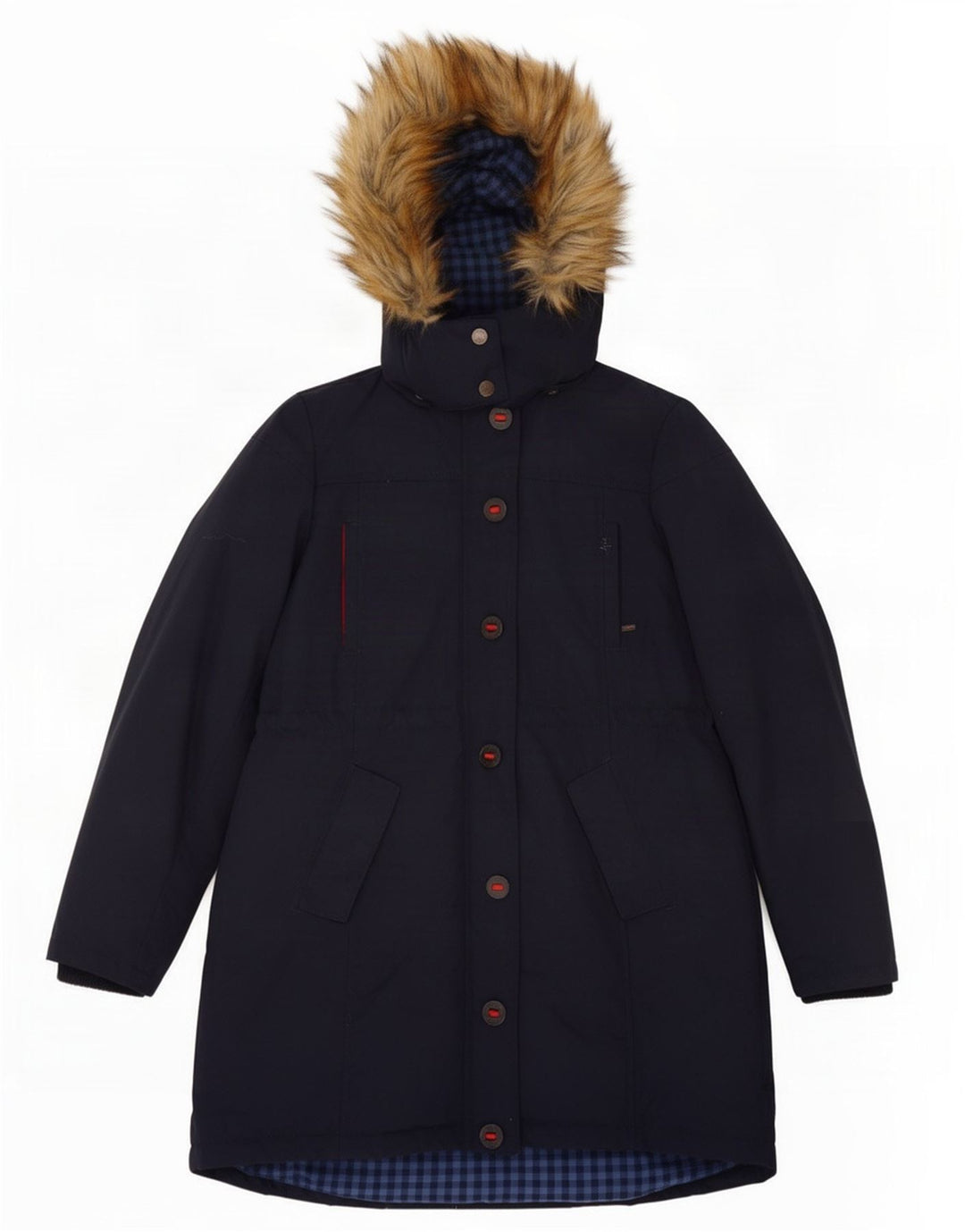 Fat Face Manteau rembourré à capuche pour femme UK 14 Medium Bleu marine Nylon