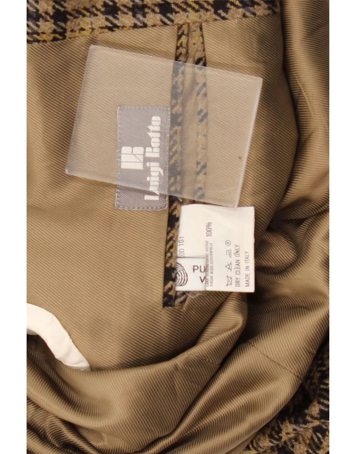 Luigi Botto Veste Blazer 2 Boutons pour Homme UK 40 Grande Laine Pied-de-Poule Marron