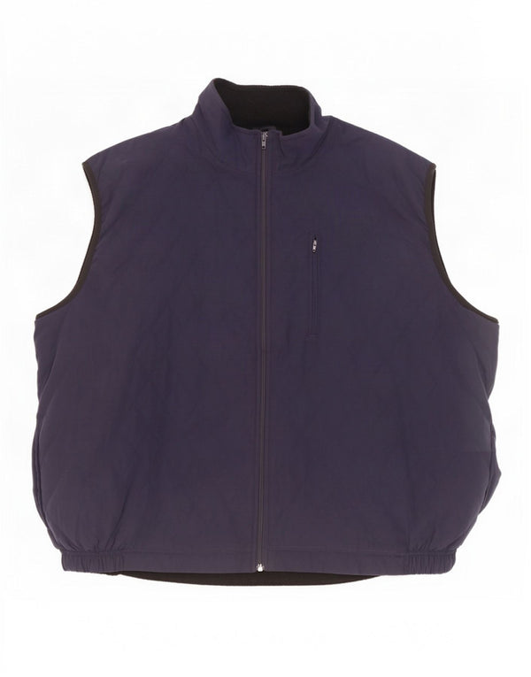 vintage Mens Golf Réversible Gilet Matelassé UK 44 2XL Bleu Marine Polyester
