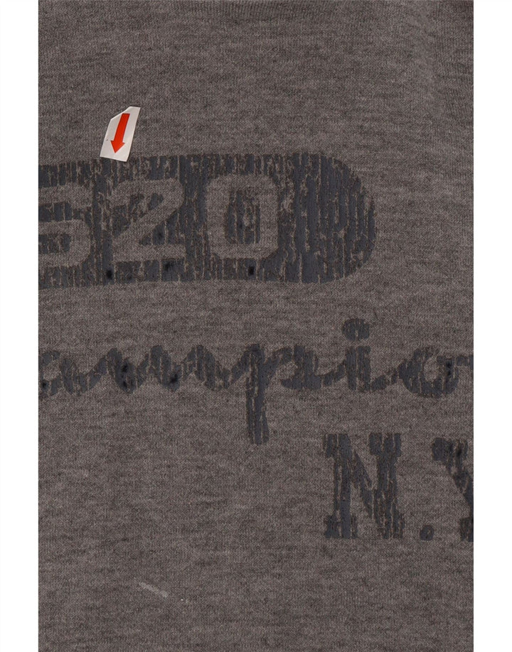 CHAMPION Pull à Capuche Graphique Homme Gris Moyen Coton