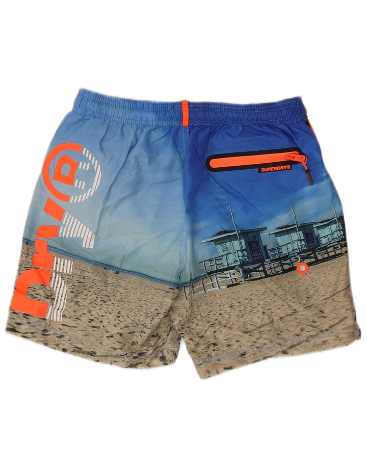 Superdry Short de Bain Graphique Homme Bleu Moyen Rayé Polyester