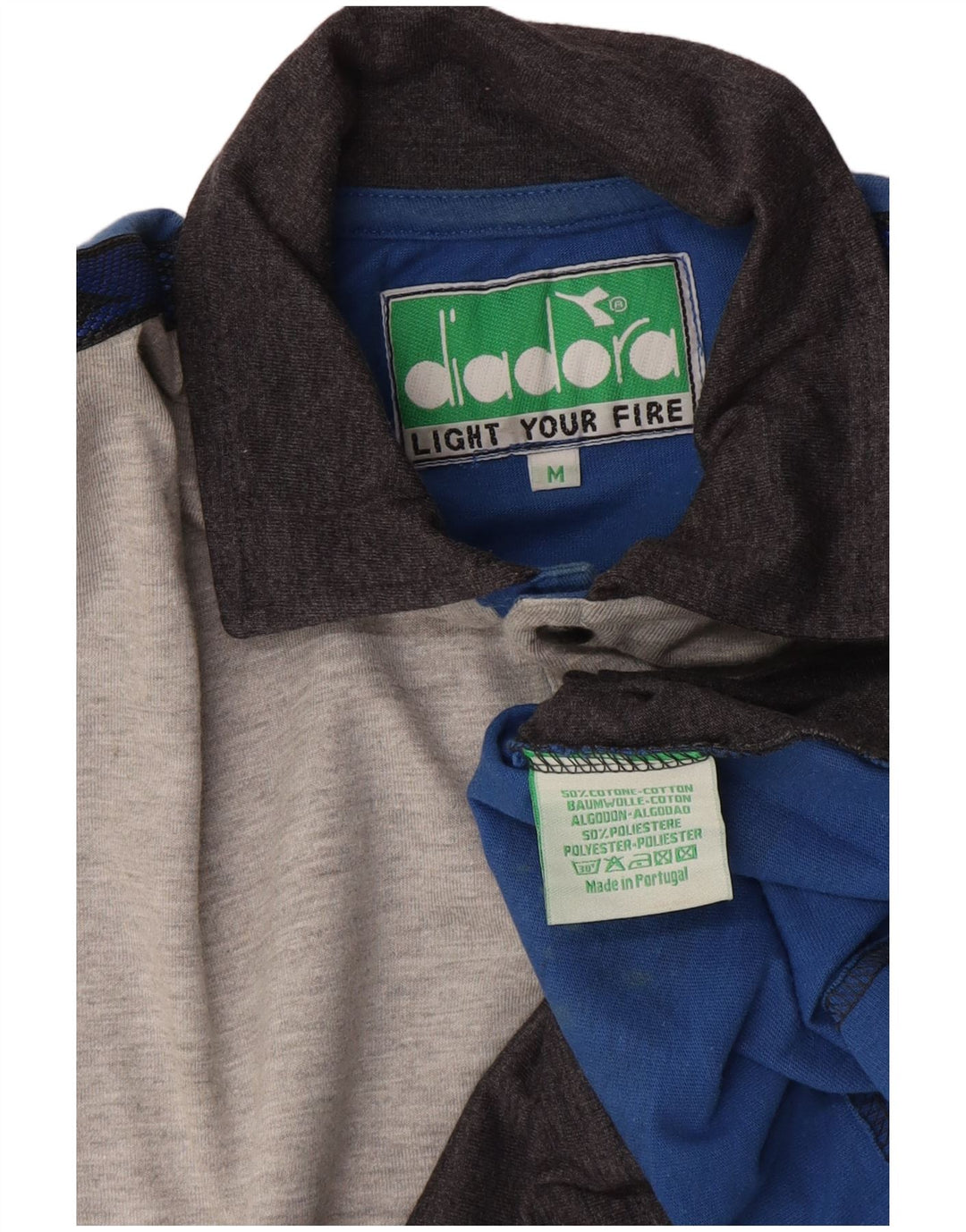Diadora Polo Homme Gris Moyen Colourblock Coton