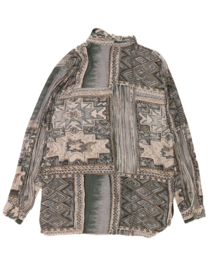Biaggini Femme Chemisier IT 44 Viscose Géométrique Vert Moyen