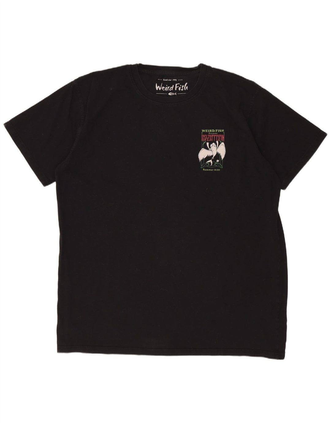 WEIRD FISH T-Shirt graphique homme haut XL coton noir